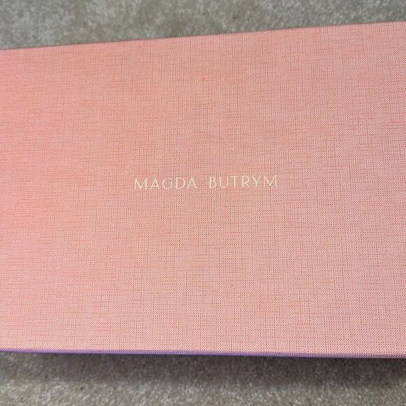 NEW Magda Butrym Sling Back Sandal in Black LEATHER HEEL OPEN TOE - Picture 10 of 10